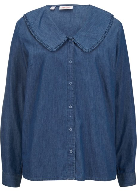 Camicia di jeans in cotone biologico Bonprix Donna Abbigliamento Camicie Camicie denim Blu 