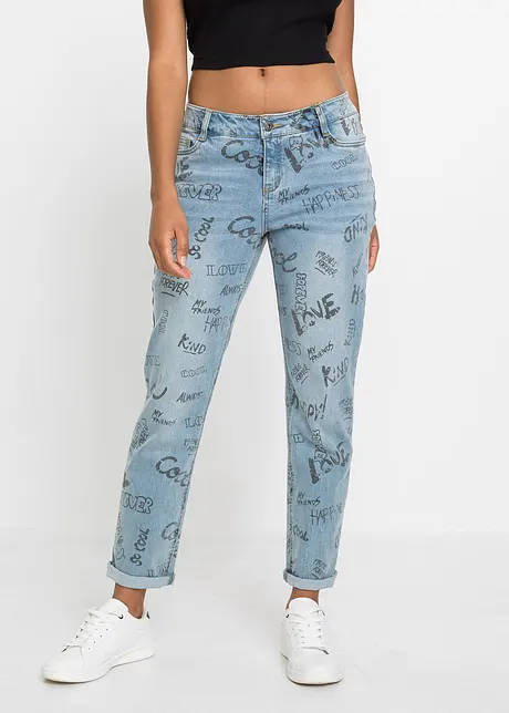 Jeans boyfriend stampati, RAINBOW