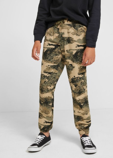 Bonprix Bambino Abbigliamento Pantaloni e jeans Pantaloni Pantaloni militari slim fit Pantaloni in fantasia camouflage Beige 