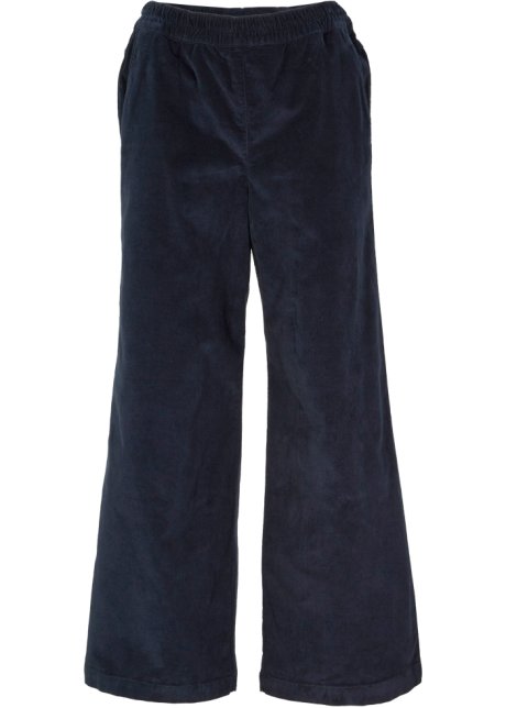 Bonprix Donna Abbigliamento Pantaloni e jeans Pantaloni Pantaloni in velluto Blu Pantaloni larghi di velluto 