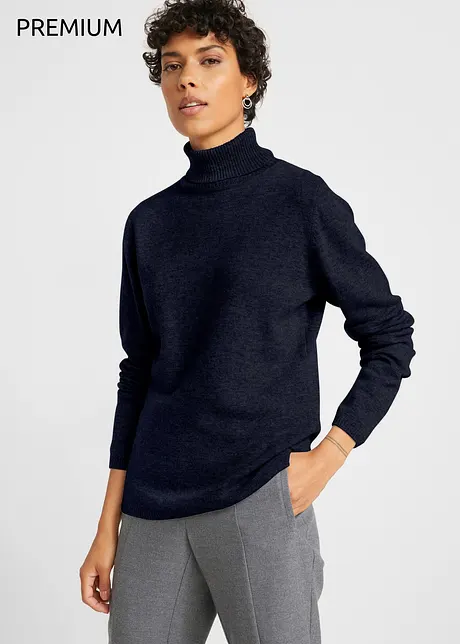 Maglione di lana con Good Cashmere Standard®, bonprix PREMIUM