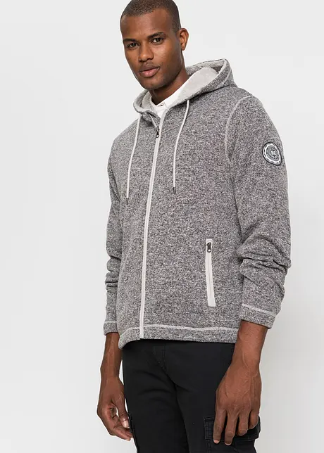 Giacca in pile lavorato a maglia con fodera teddy, bonprix