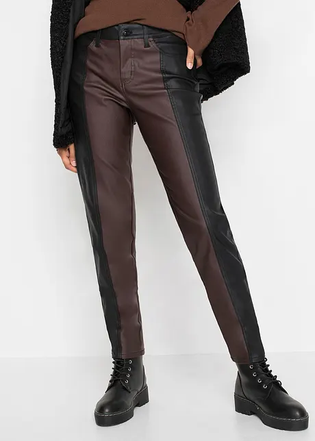 Pantaloni in similpelle color block, RAINBOW