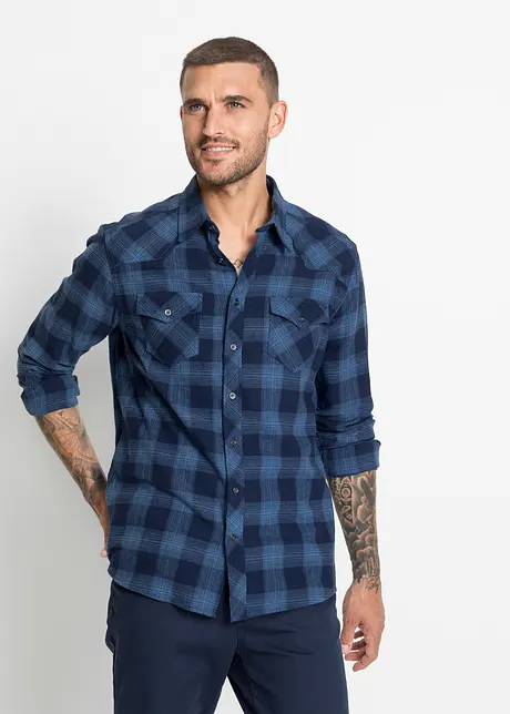 Camicia a maniche lunghe in flanella, bonprix