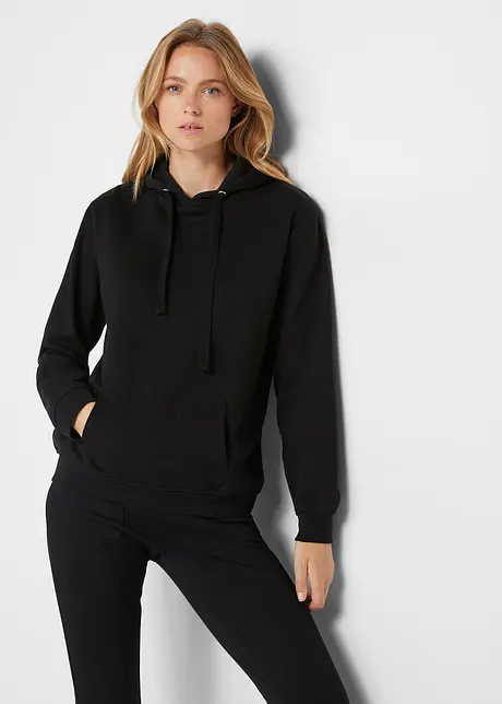 Felpa basic con cappuccio in spugna morbida, bonprix