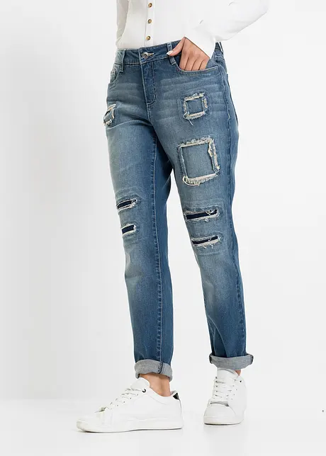 Jeans boyfriend con zone sdrucite, bonprix