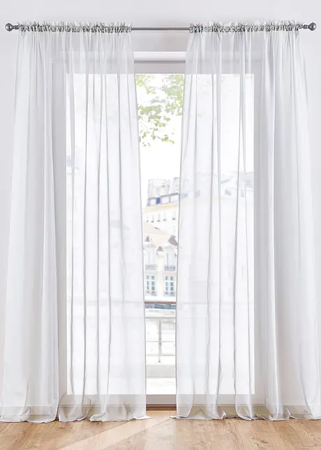 Tende trasparenti in leggero voile (pacco da 2), bonprix
