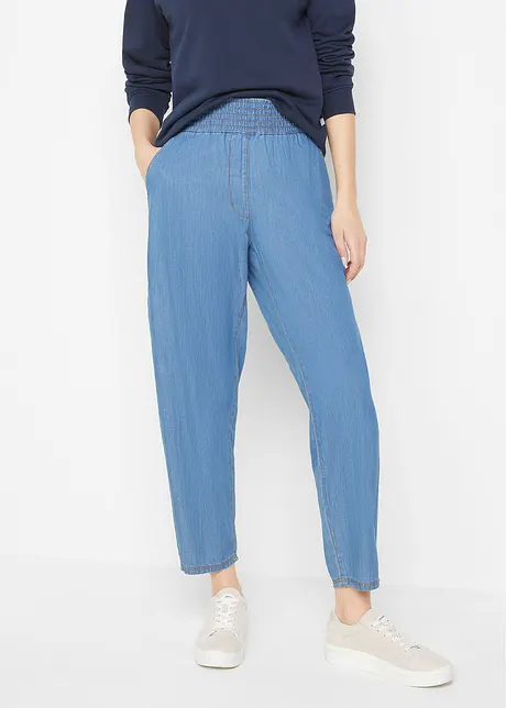 Mom jeans a vita alta con cotone biologico, bonprix