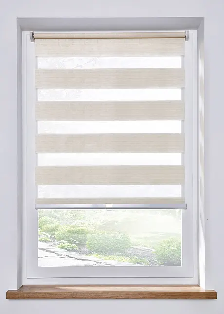 Tenda a rullo doppia effetto legno senza catenella, bpc living bonprix collection