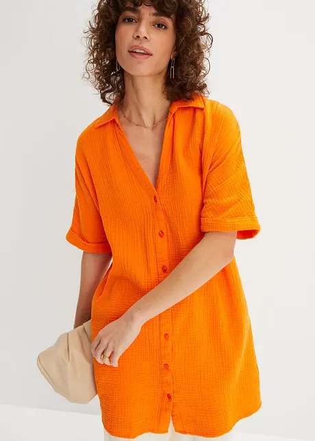 Camicia lunga oversize in mussola, bonprix