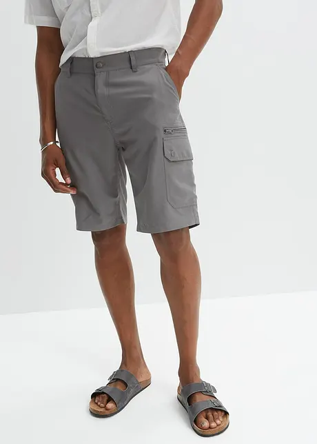Bermuda cargo in microfibra con taglio comfort in poliestere riciclato, regular fit, bonprix
