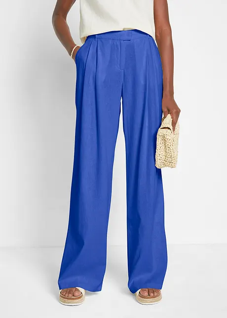 Pantaloni a palazzo in misto lino e viscosa leggero, bonprix