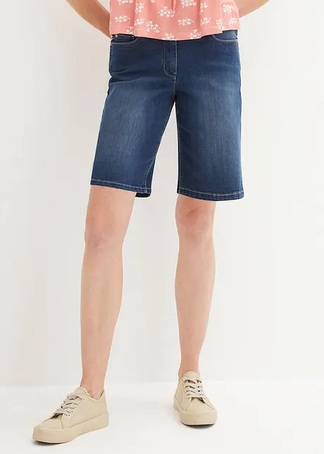 Bermuda boyfriend in jeans elasticizzati, a vita media, bpc bonprix collection