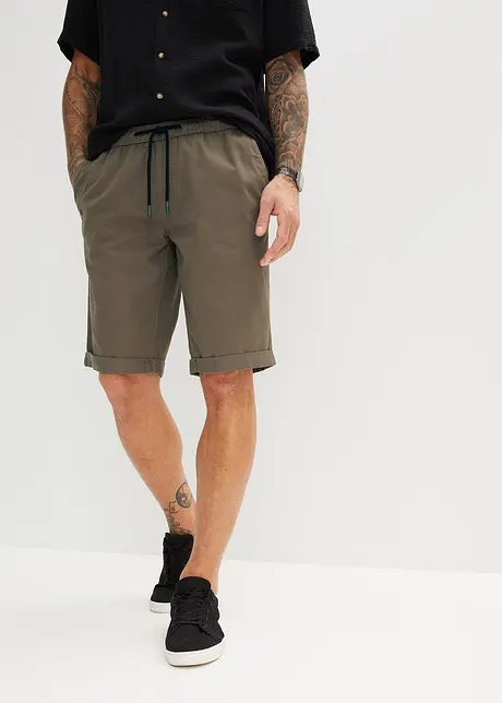 Bermuda con elastico in vita in puro cotone, regular fit, bonprix