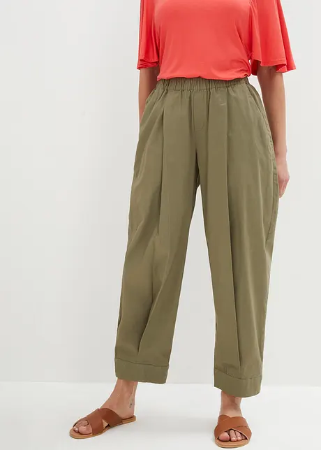 Pantaloni in twill in misto cotone elasticizzato, bonprix