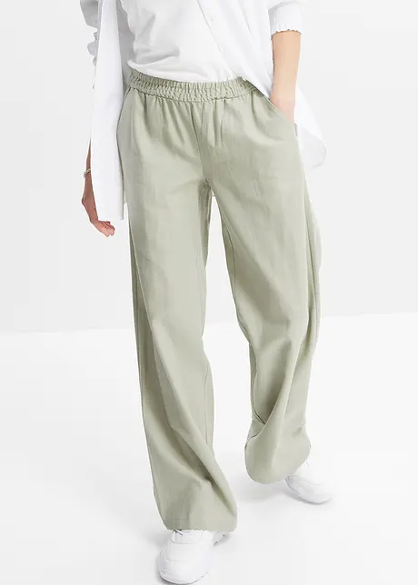 Pantaloni a palazzo in misto lino, bonprix