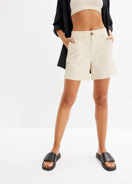 Shorts in twill a vita alta, bonprix