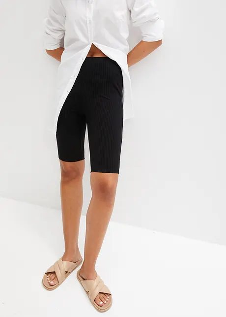 Pantaloncini in jersey a costine, vita alta, bonprix