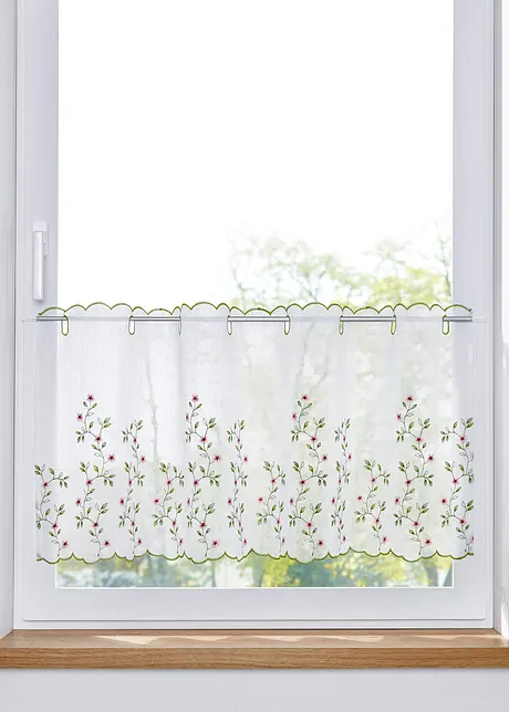 Tenda a vetro con fiori ricamati, bpc living bonprix collection