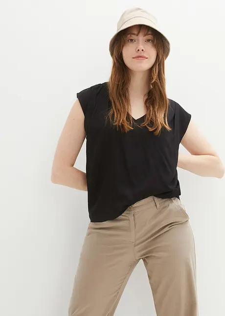 Blusa a maniche corte con scollatura a V, bonprix