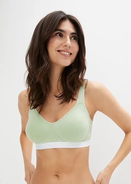 Reggiseno t-shirt senza ferretto con cotone biologico (pacco da 2), bonprix