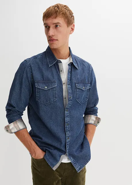 Camicia in jeans a maniche lunghe, bonprix