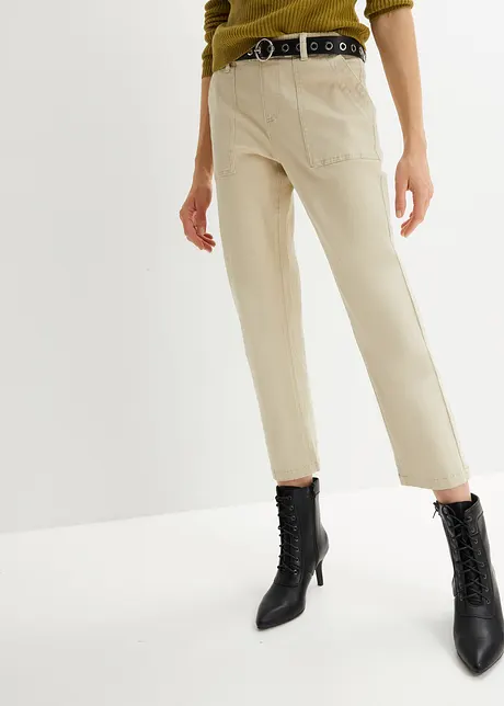 Pantaloni in twill con cinta comoda, bonprix