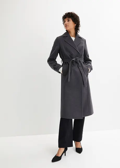 Trench invernale in simil lana, bonprix