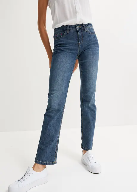 Jeans elasticizzati straight, a vita media, bonprix