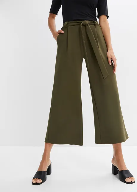 Pantaloni cropped in jersey crêpe, BODYFLIRT