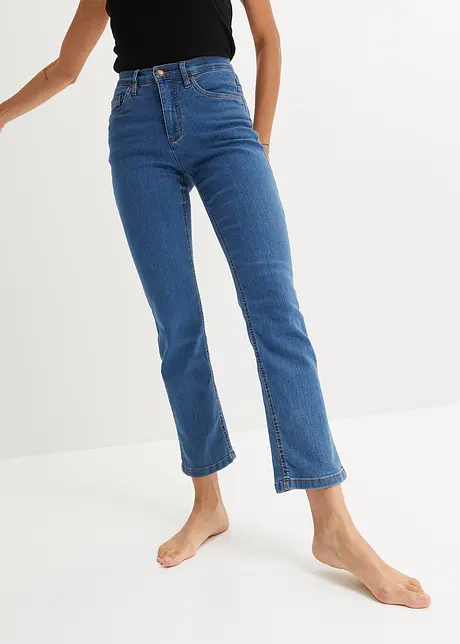 Jeans elasticizzati wide leg a vita alta, bonprix