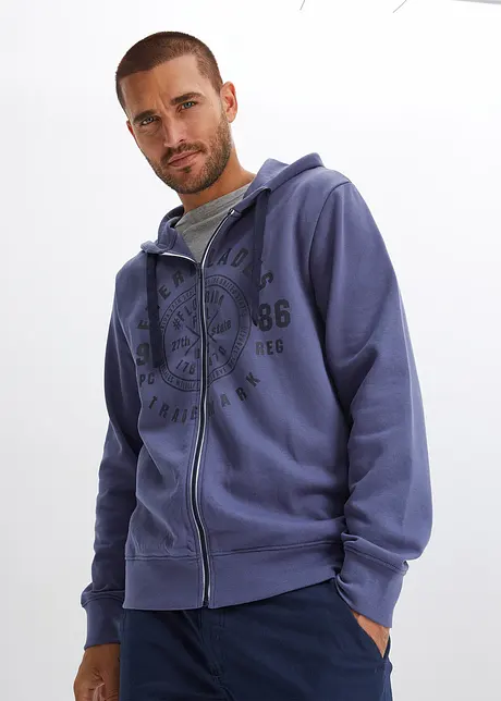 Felpa con zip, cappuccio e taglio comfort, bonprix