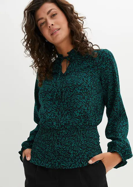 Blusa con inserti smock, bonprix