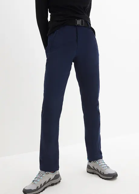 Pantaloni funzionali idrorepellenti in twill elasticizzato con cintura, straight, bonprix