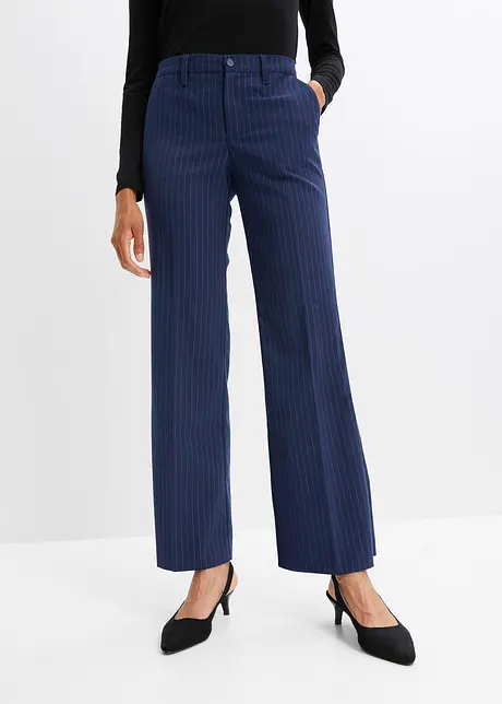 Pantaloni gessati con gambe larghe, bonprix