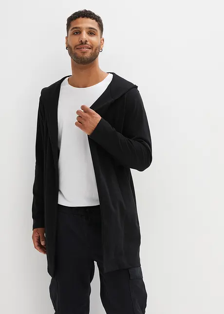 Felpa lunga aperta con cappuccio in cotone biologico, RAINBOW