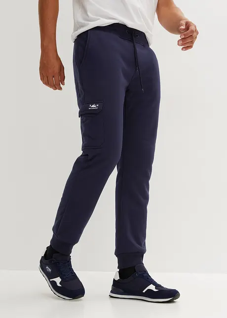 Pantaloni da jogging termici con tasche cargo e fodera effetto peluche, bonprix