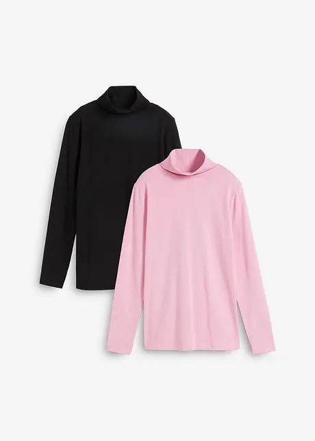 Maglia a maniche lunghe con puro cotone biologico (pacco da 2), bonprix