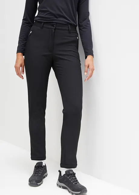 Pantaloni funzionali idrorepellenti in softshell con cinta comoda, taglio diritto, bonprix