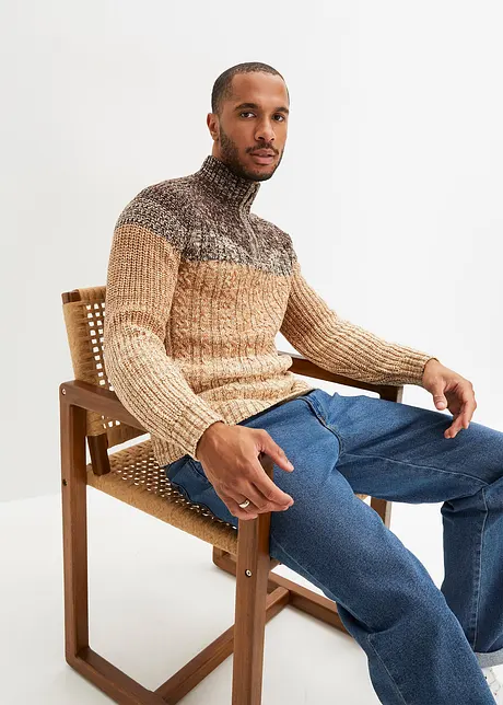Maglione con colletto e zip, John Baner JEANSWEAR
