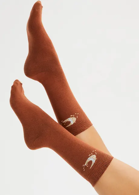 Calzini (pacco da 5 paia) con filato glitterato e cotone biologico, bpc bonprix collection
