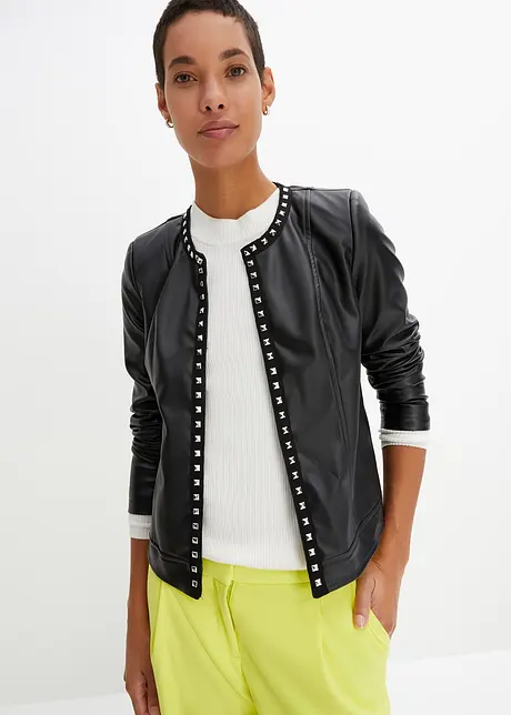 Blazer in similpelle con borchie, bonprix