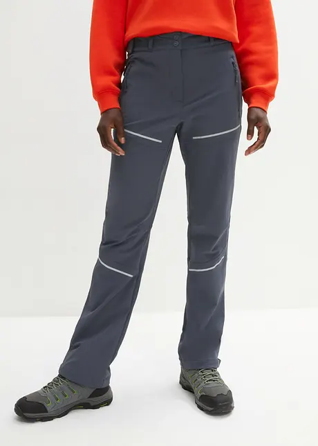 Pantaloni in softshell elasticizzati con dettagli riflettenti, idrorepellenti, bpc bonprix collection