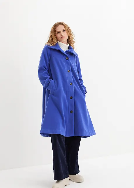 Cappotto svasato in simil lana con collo ampio, bonprix