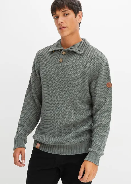 Maglione con colletto e bottoni, bonprix