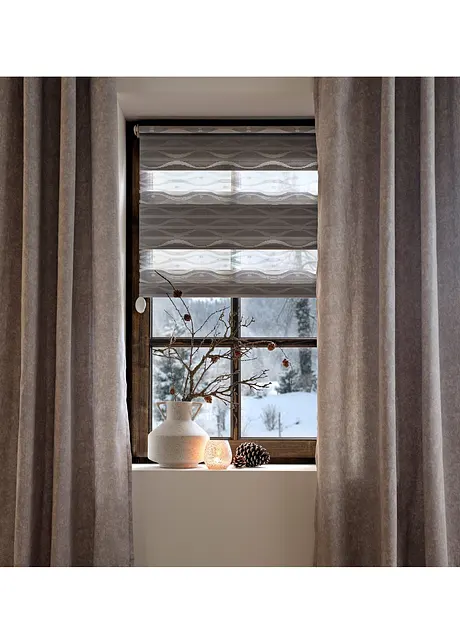 Tenda a rullo doppia jacquard con effetto lucido, bpc living bonprix collection