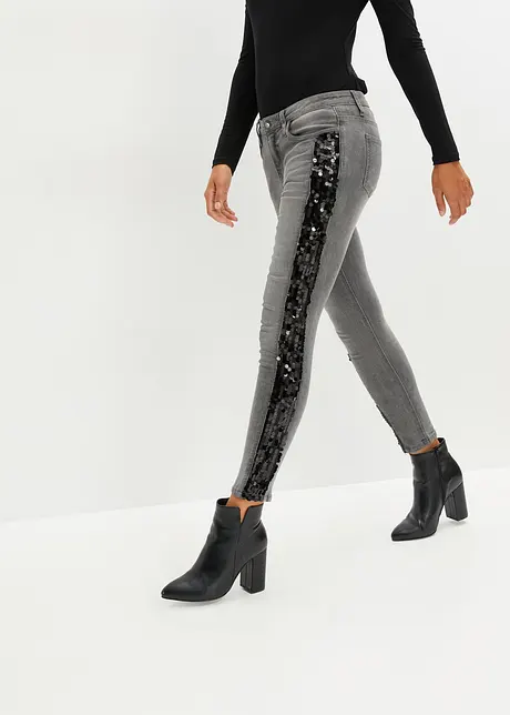 Jeans skinny con paillettes, BODYFLIRT