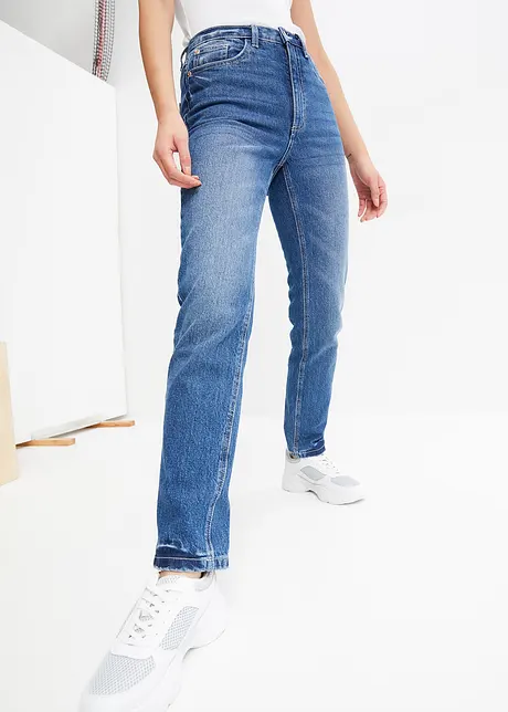 Jeans straight, a vita alta, bonprix