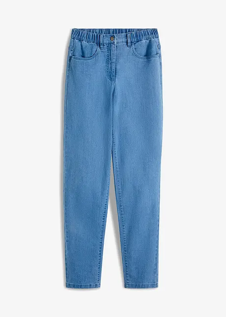 Mom jeans elasticizzati, a vita alta, bonprix