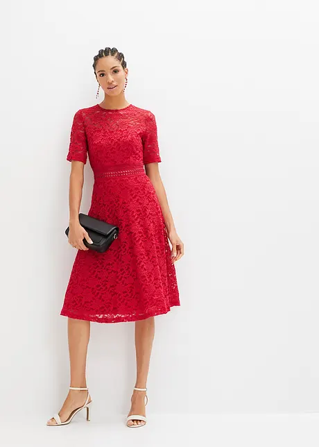 Abito in pizzo con inserto a uncinetto, bonprix